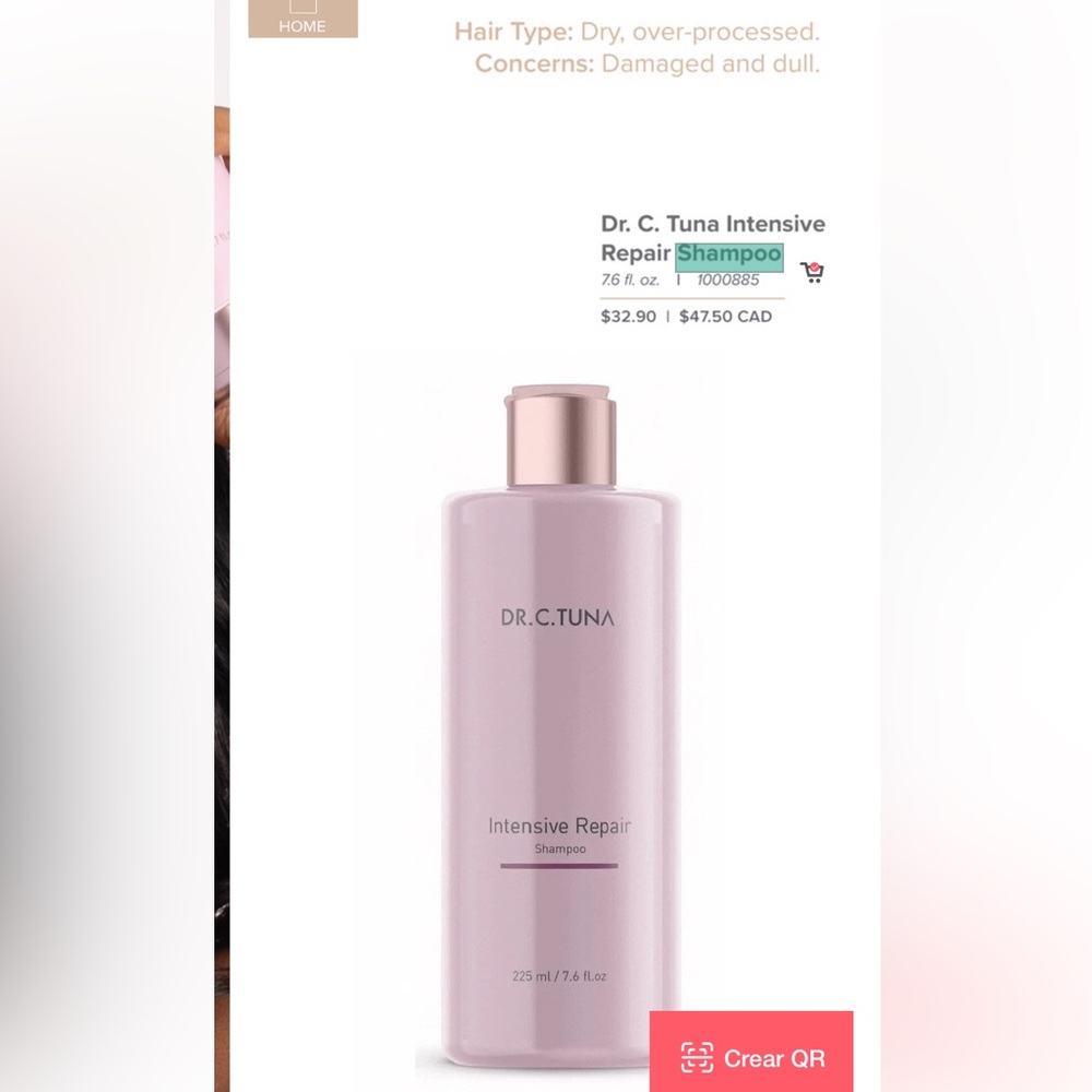 Farmasi Dr. C. Tuna Intensive Repair Shampoo - Soft Pink